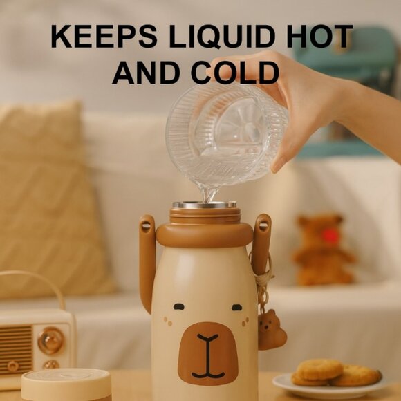 Diller Capybara Thermal Flask Water Bottle Kids School Christmas Gift - Picture 3 of 11